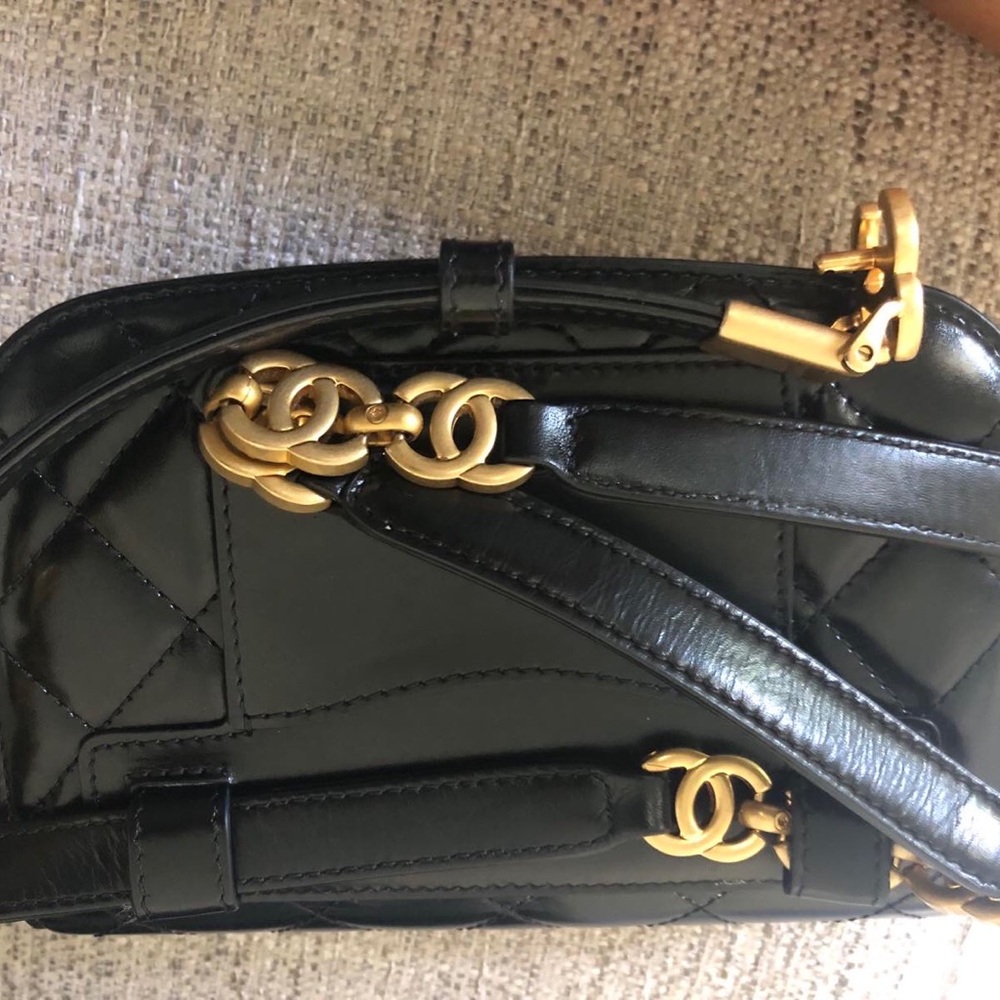 CHANEL Black Quilted Lambskin/ Suede Mini Belt Bag with Gold CC Hardware - Picture 12 of 16